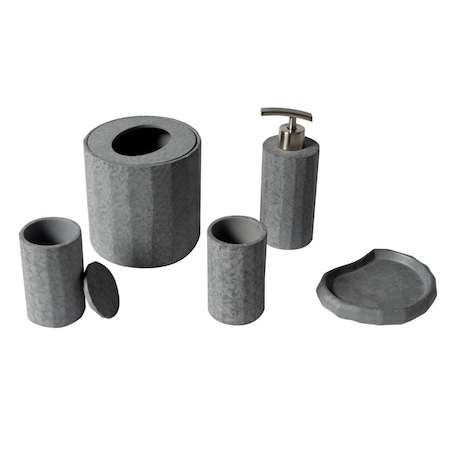 Alfi Brand 5 Piece Solid Concrete Gray Matte Bathroom Accessory Set ABCO1022